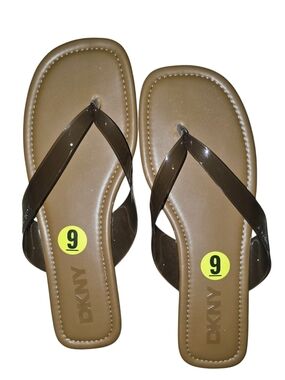 DKNY Brown Jelly Flip Flops